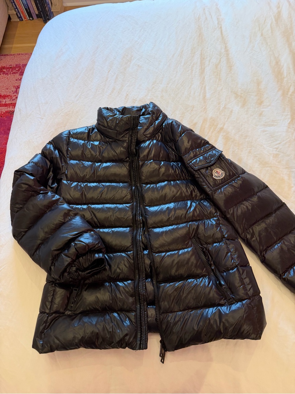 Moncler Women's Black Shiny Quilted Down Puffer Jacket